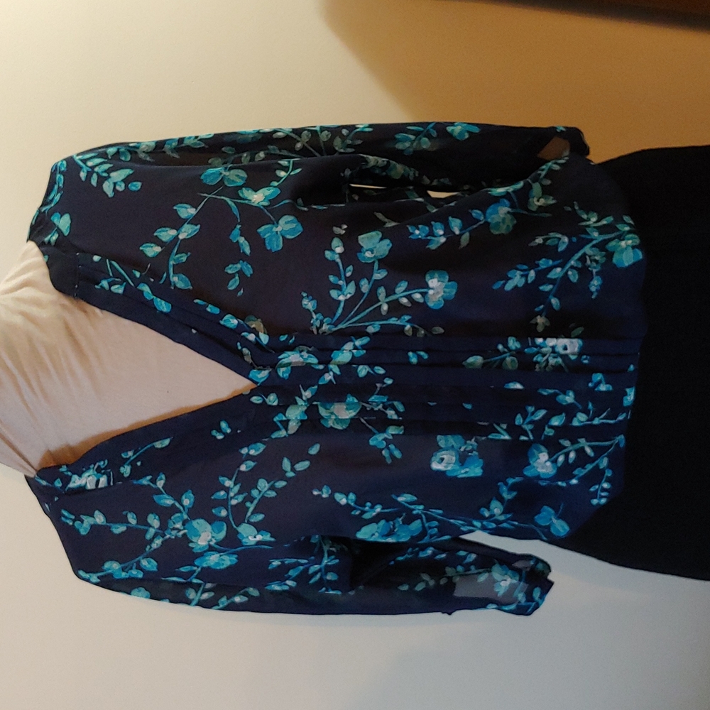 Blue floral blouse